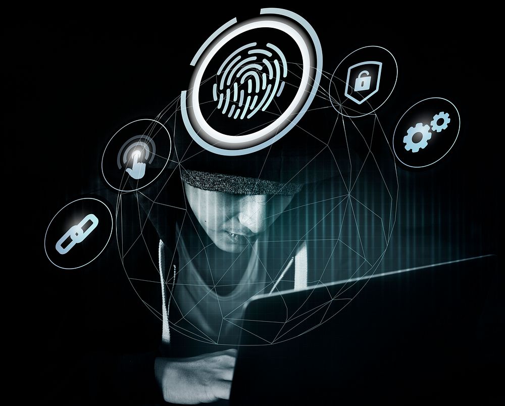 Hacker cracking a fingerprint scanning system