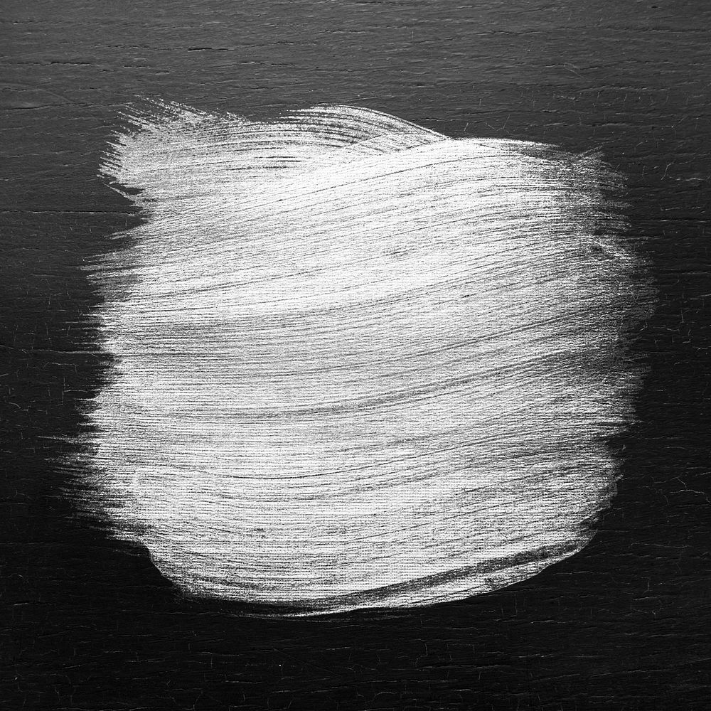 Silver oil paint brush stroke texture on a colored wood background
