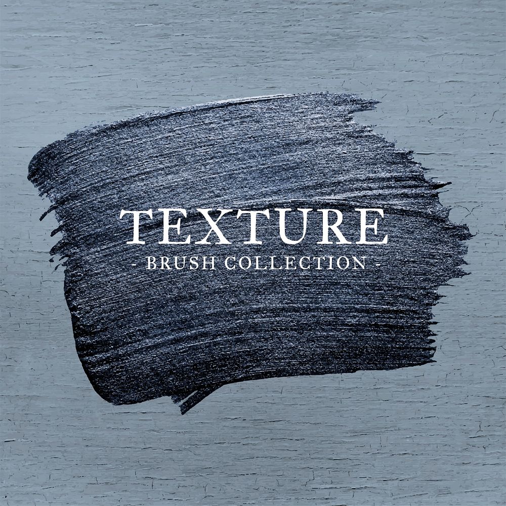 Metallic blue oil paint brush stroke texture on a colored wood background vector