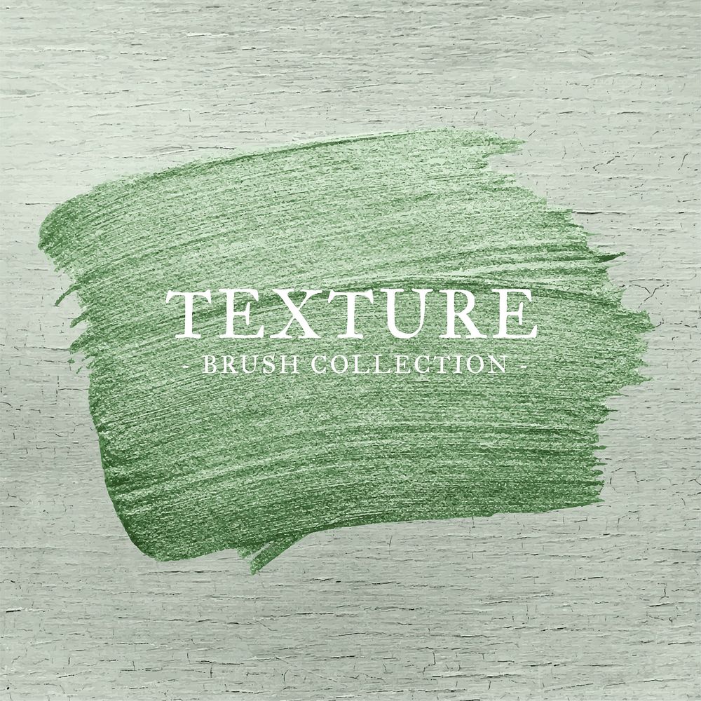 Metallic green oil paint brush stroke texture on a colored wood background vector