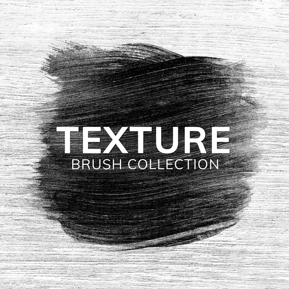 Black oil paint brush stroke texture on a grunge wooden background vector