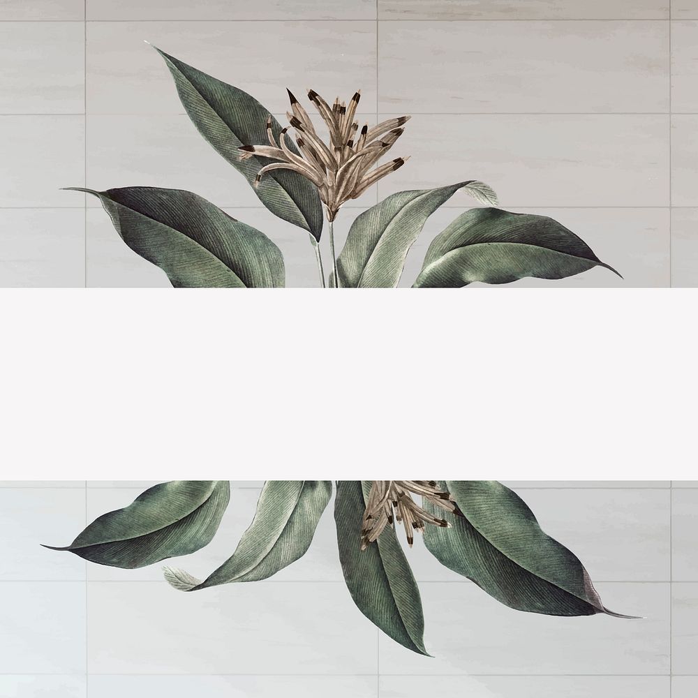 Floral banner on a tiled background vector