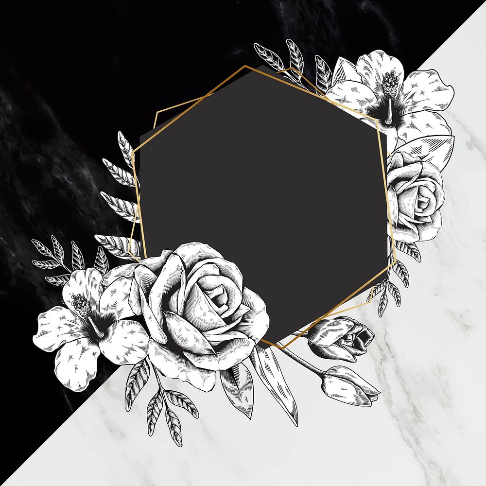 Floral frame two tones background vector