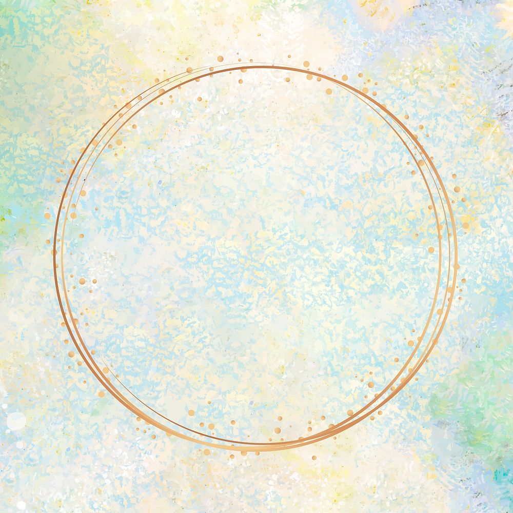 Round bronze frame on oil paint textured background vector