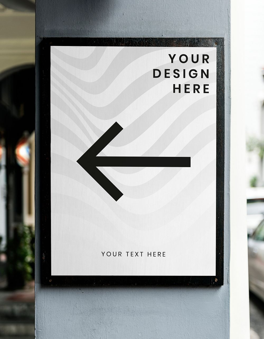Mockup of a white advertisement signboard