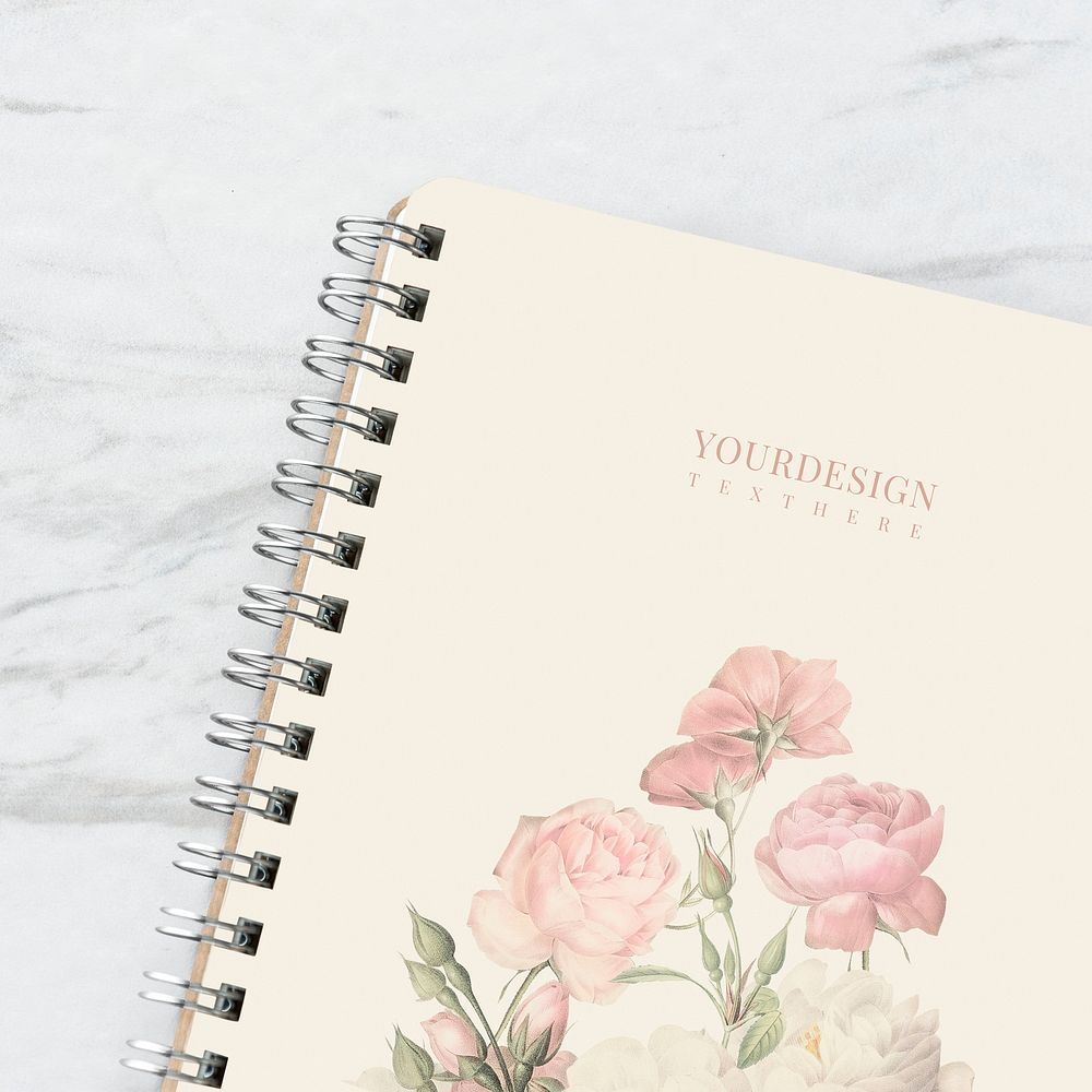 Hand drawn sketch on a notebook mockup illustration