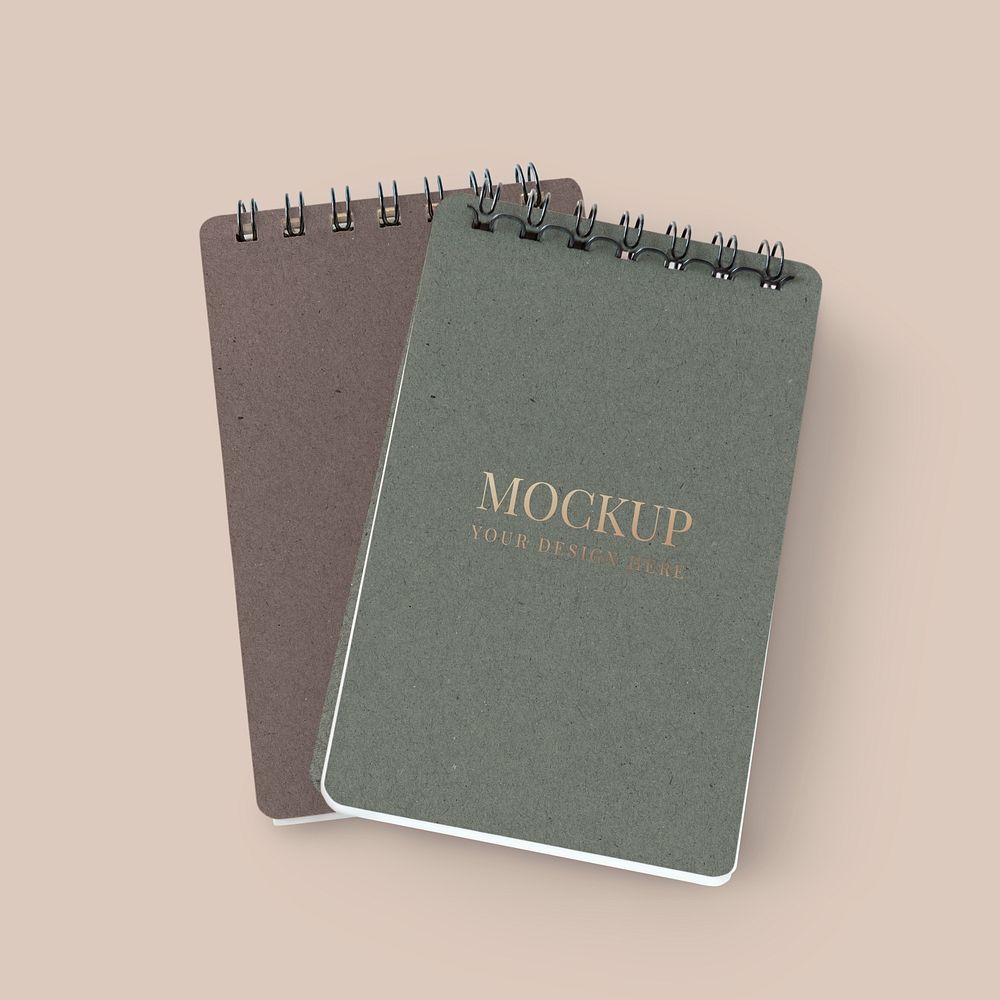 Green notebook cover mockup illustration