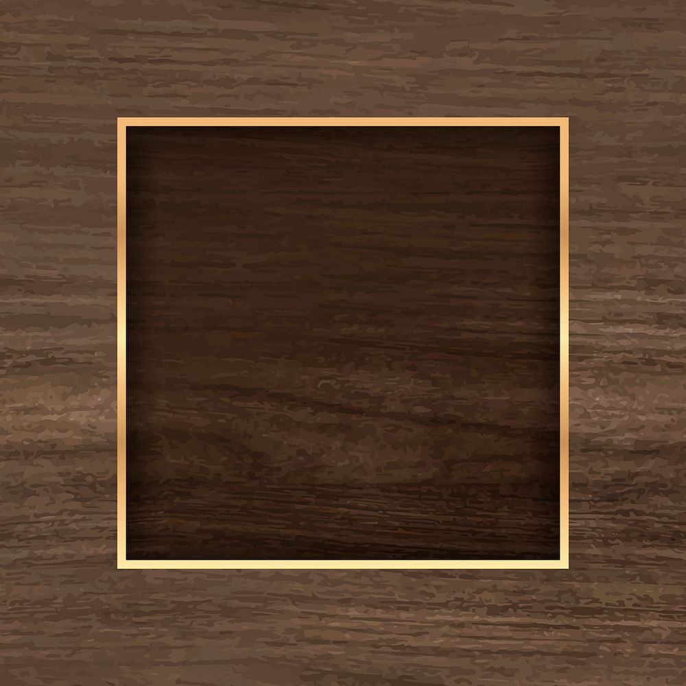Blank square wooden frame template vector