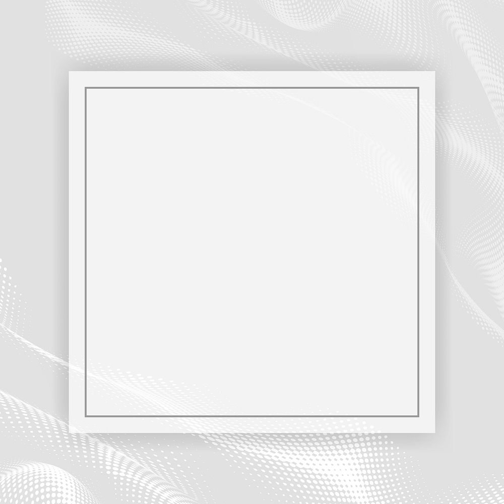 Blank square white frame template vector