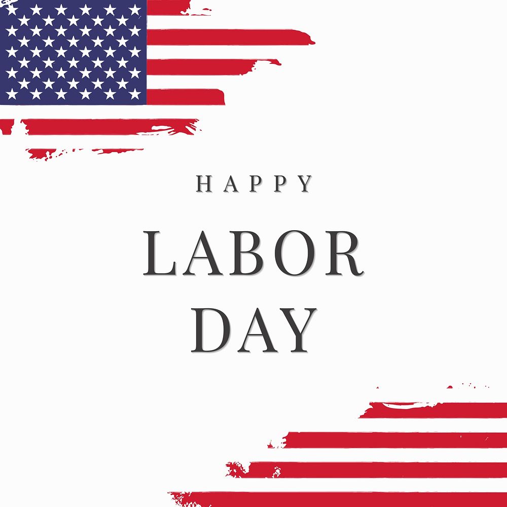 Happy Labor Day on American flag background vector