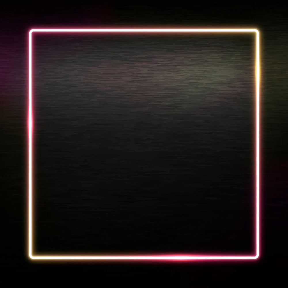 Square neon frame on a black background vector