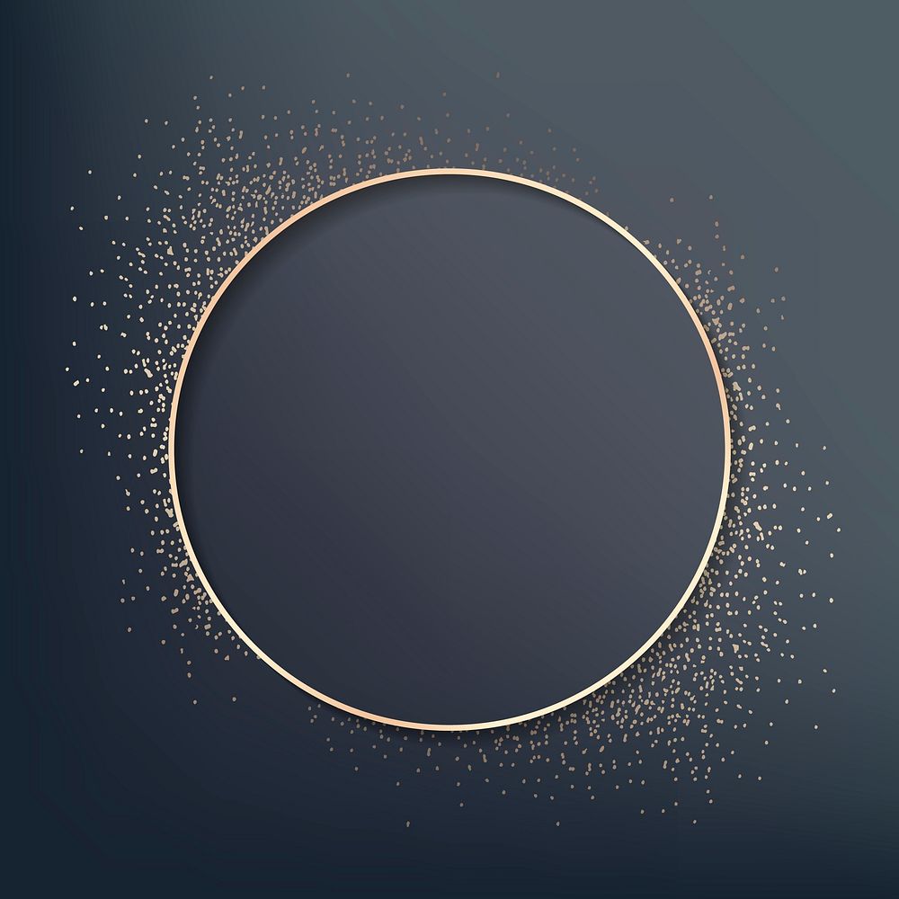 Gold round badge blue background | Premium Vector - rawpixel