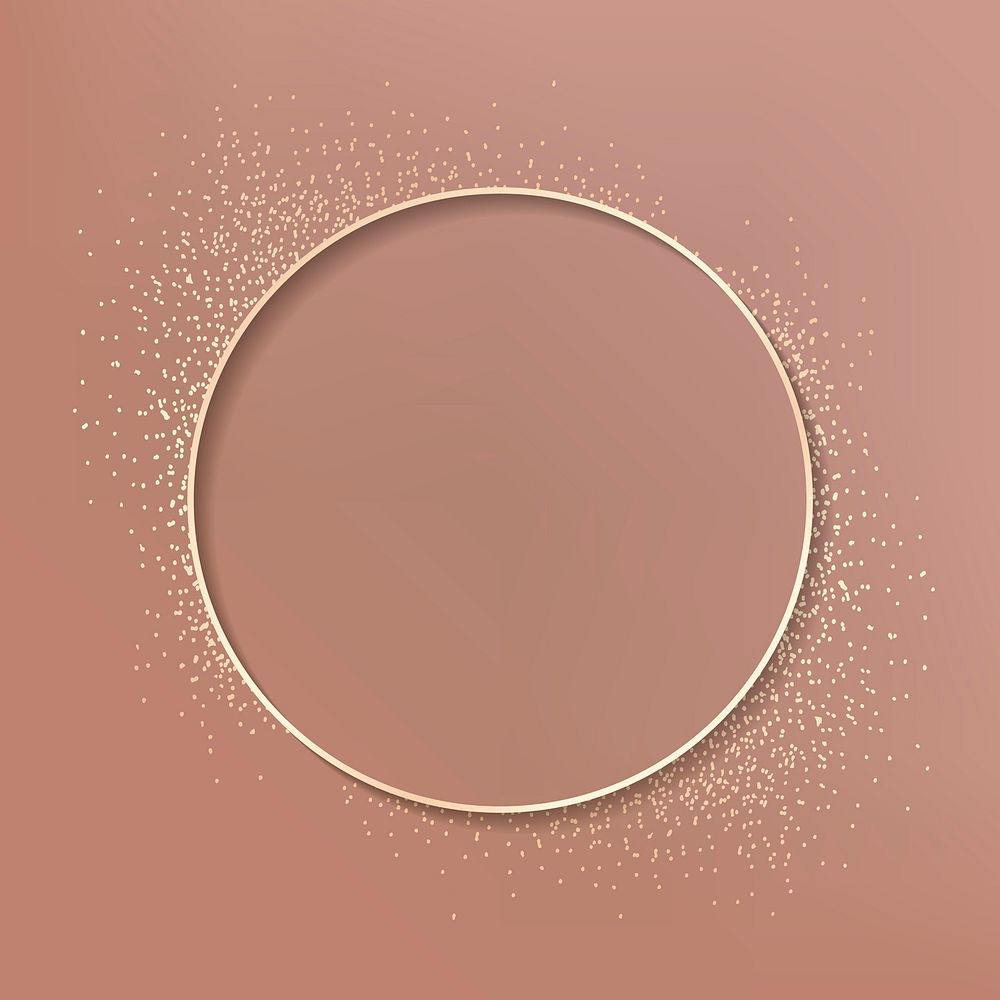 Gold round badge on brown background vector