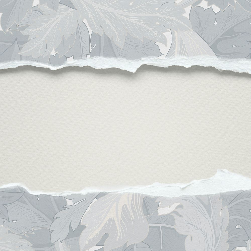 Torn paper mockup on a leafy background