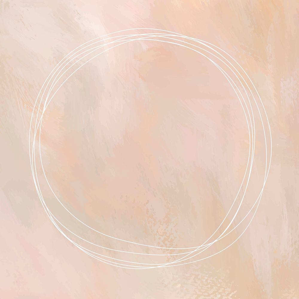 Round white frame on pastel orange background vector
