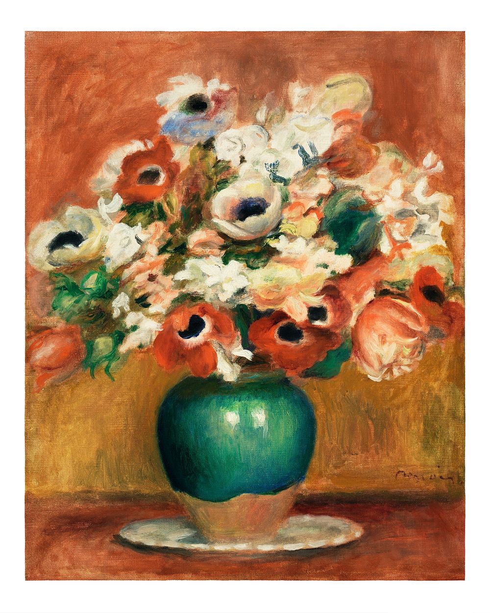 Flowers (Fleurs) (1885) by Pierre-Auguste Renoir. Original from Barnes Foundation. Digitally enhanced by rawpixel.