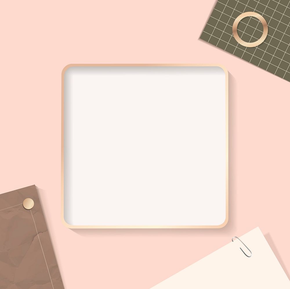 Square frame on a notepaper background vector