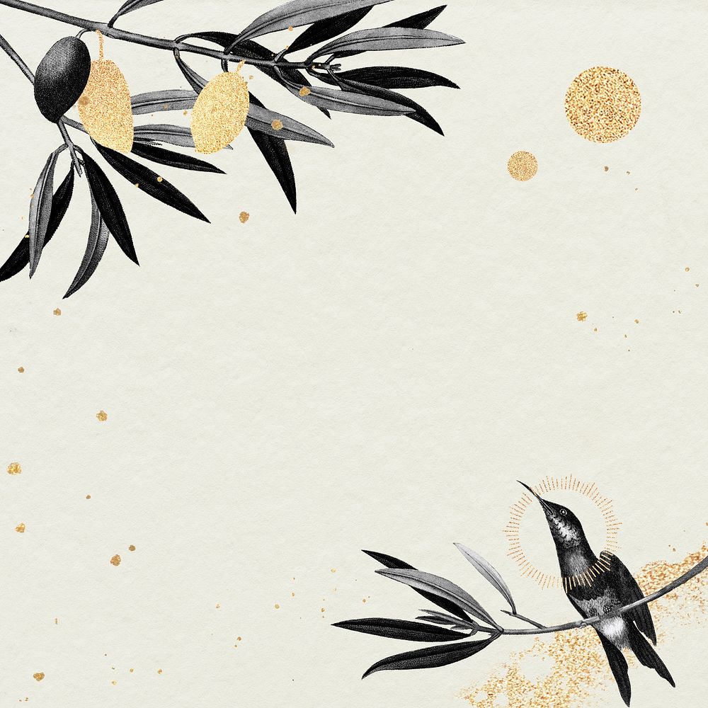 Hummingbird pattern on a beige background illustration