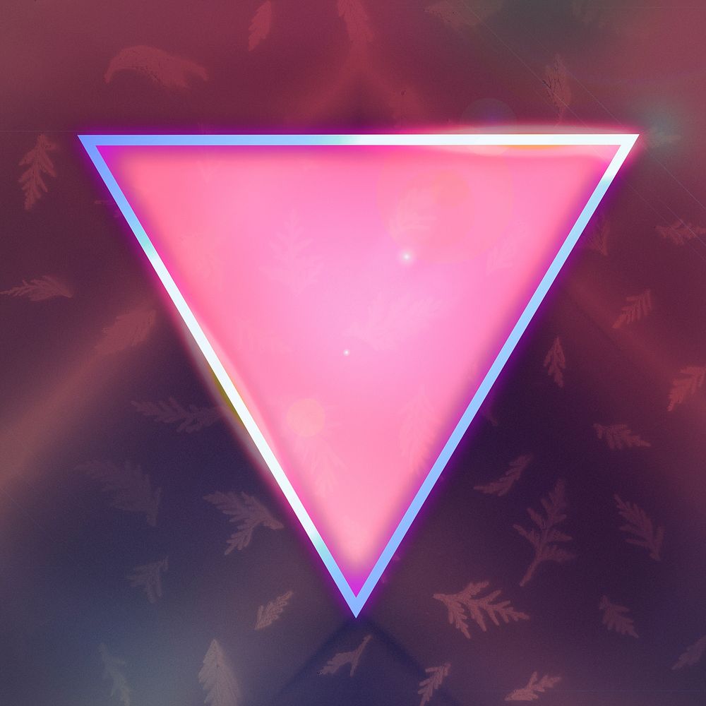 Neon glowing triangle frame design