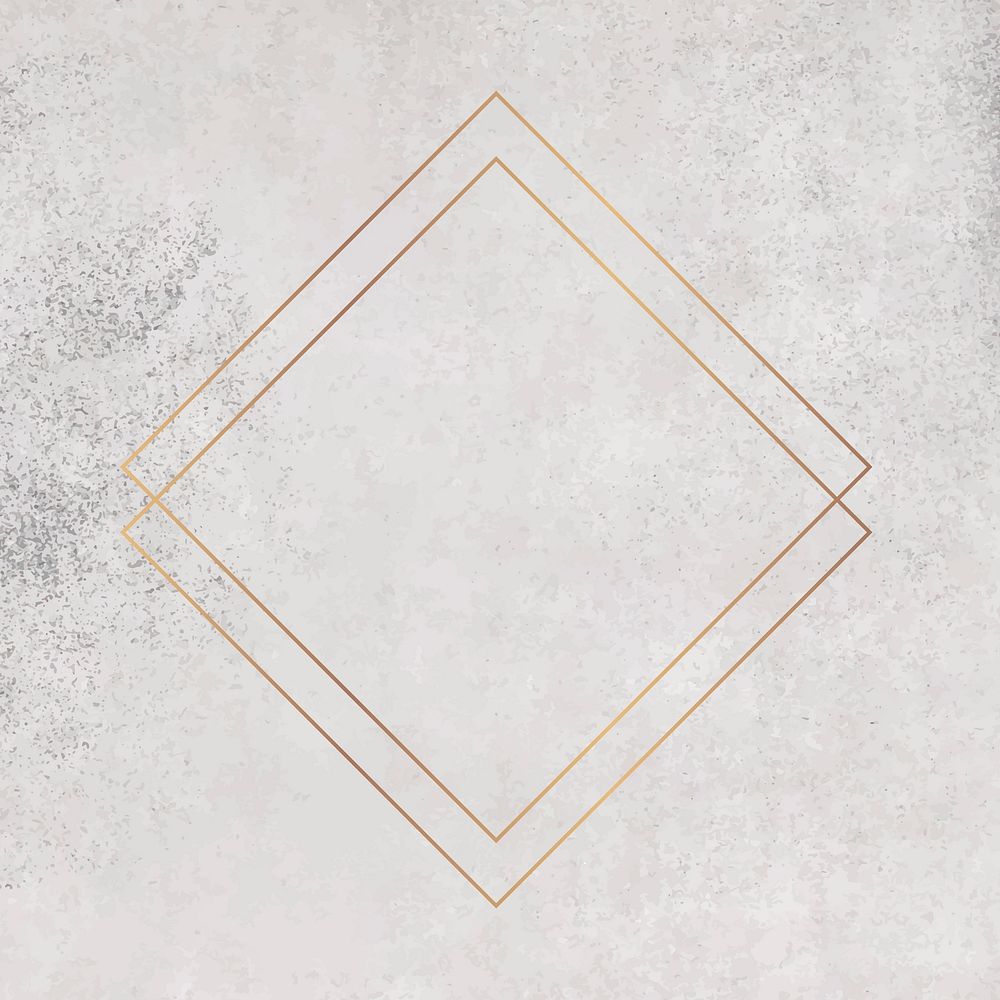 Rhombus copper frame on grunge background vector