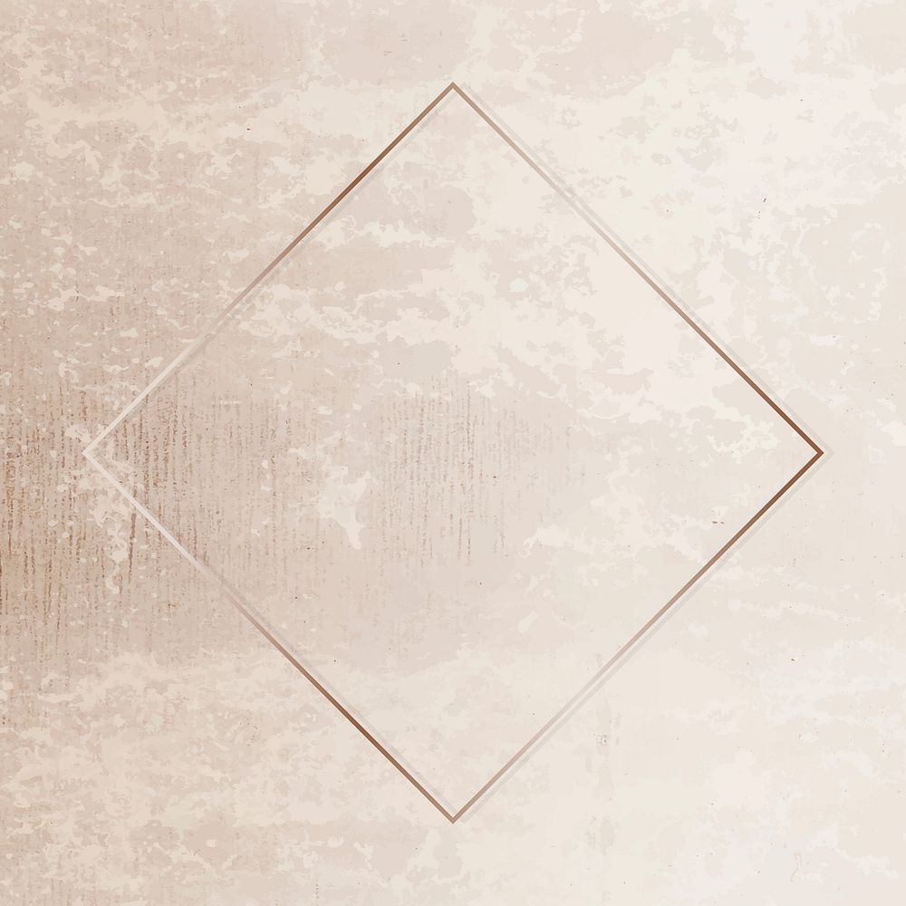 Rhombus gold frame on grunge background vector