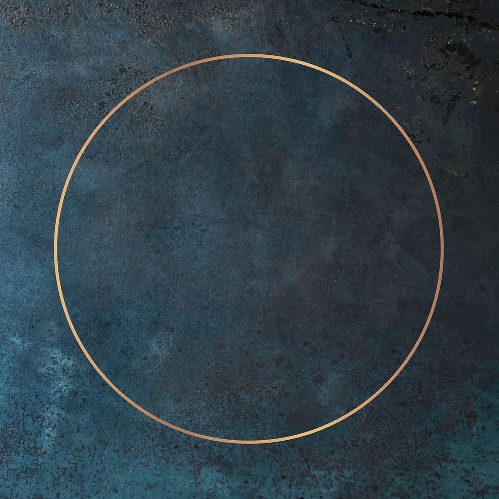 Round gold frame on grunge background vector