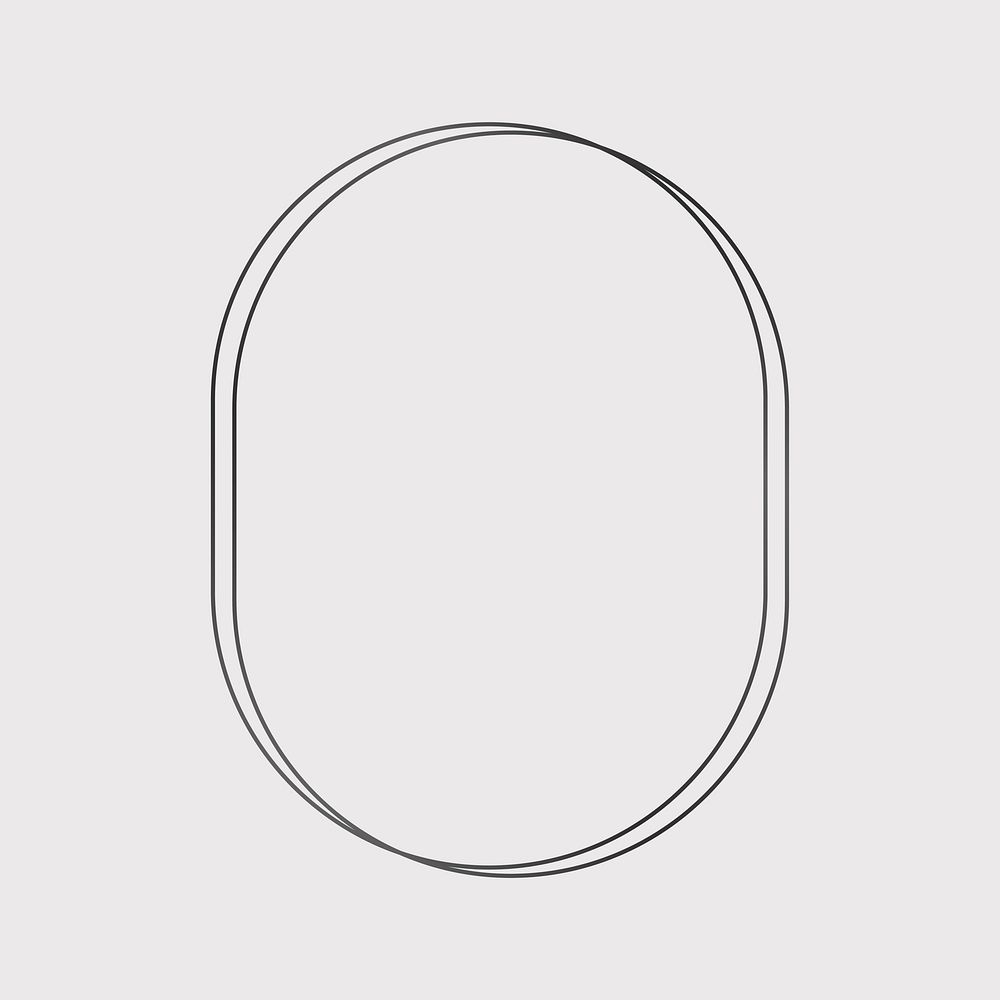 Oval black frame on a blank background vector