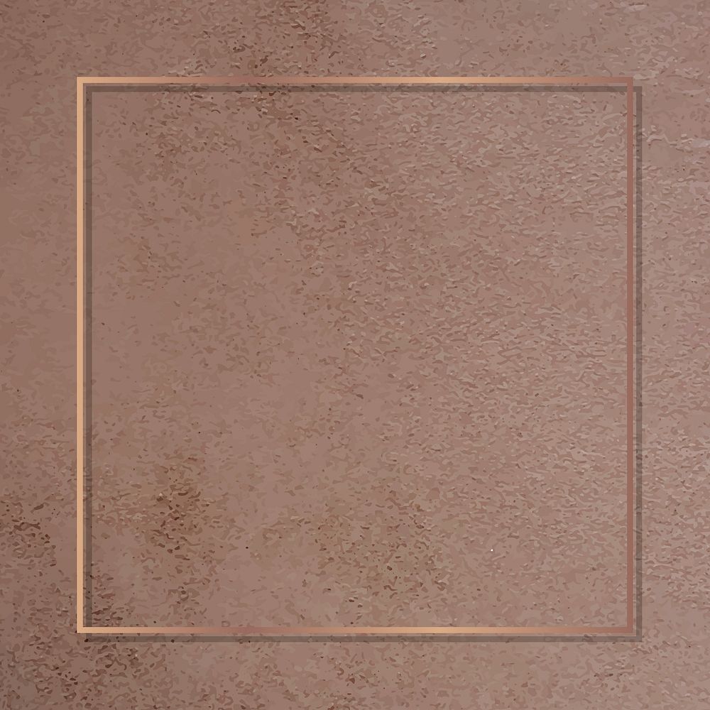 Square bronze frame on a brown marble vector