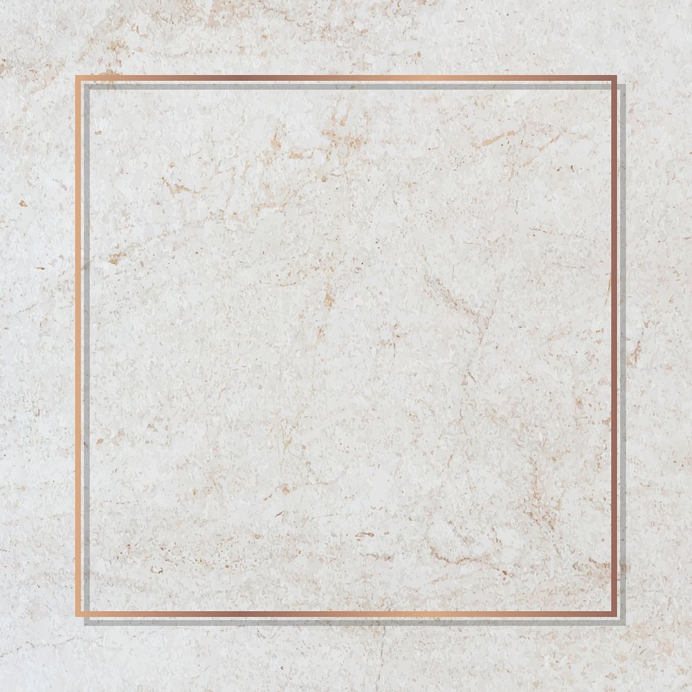 Square gold frame on a marble vector