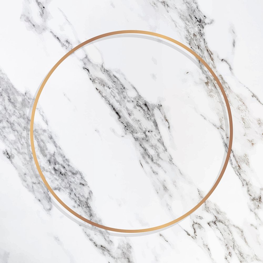 Circle gold frame on a marble vector