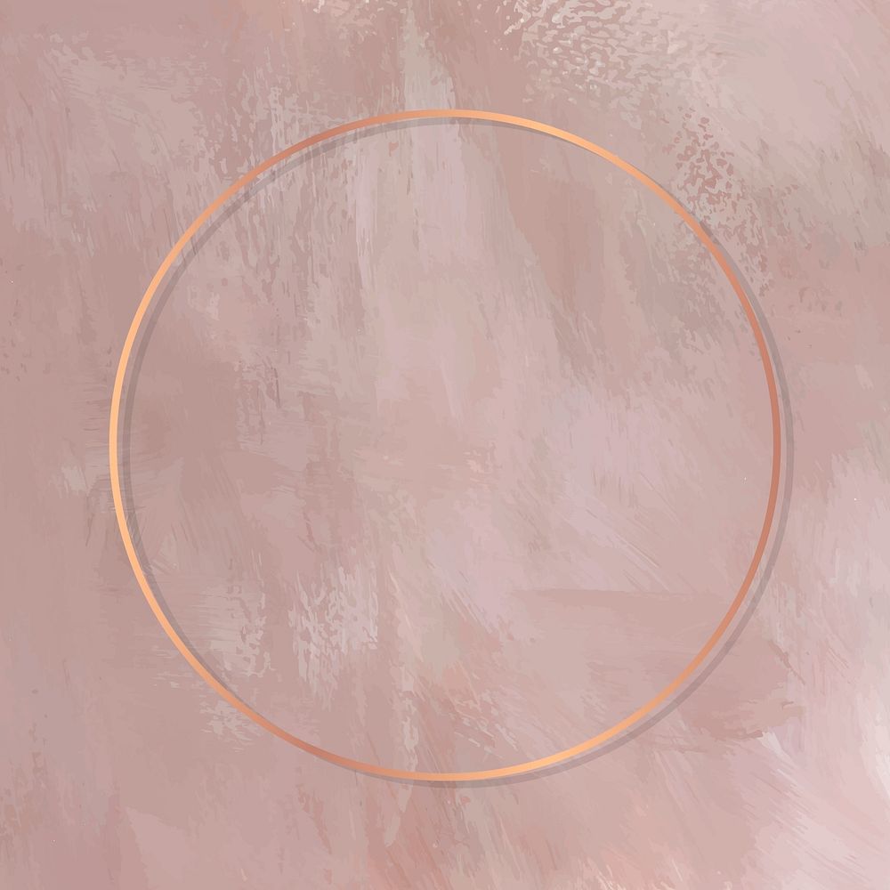 Round copper frame on pink background vector