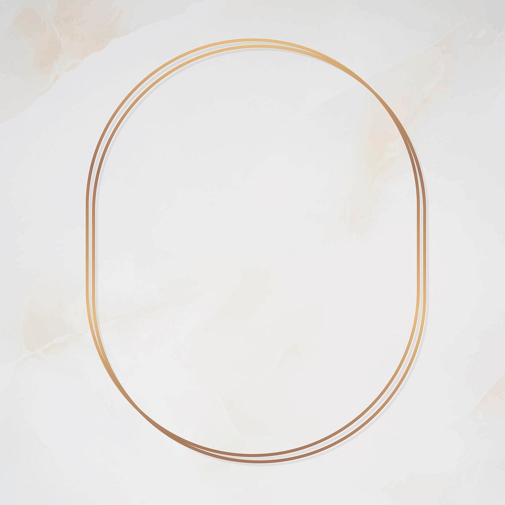 Oval gold frame on marble background vector
