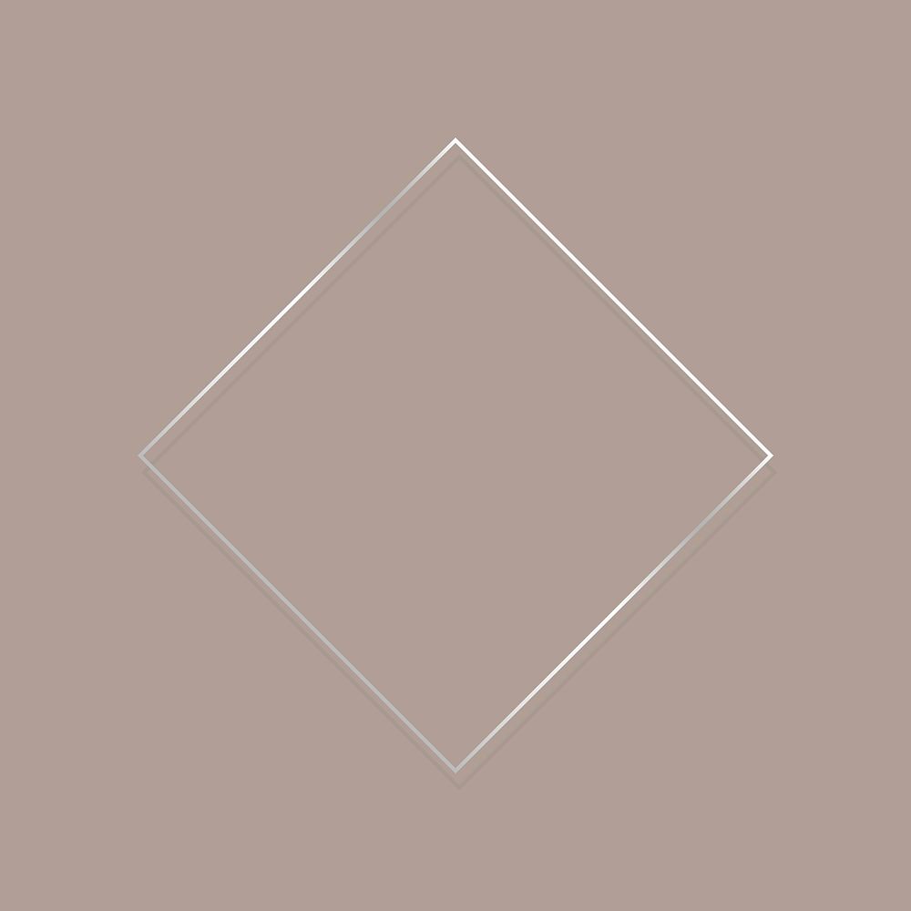 Rhombus silver frame on a blank background vector