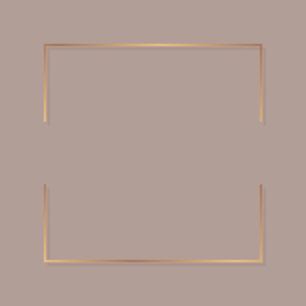 Square gold  frame on a blank background vector