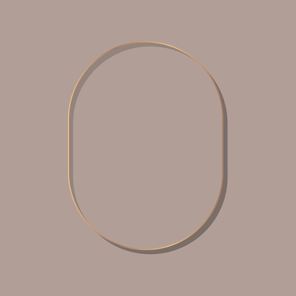 Oval gold frame on a blank background vector