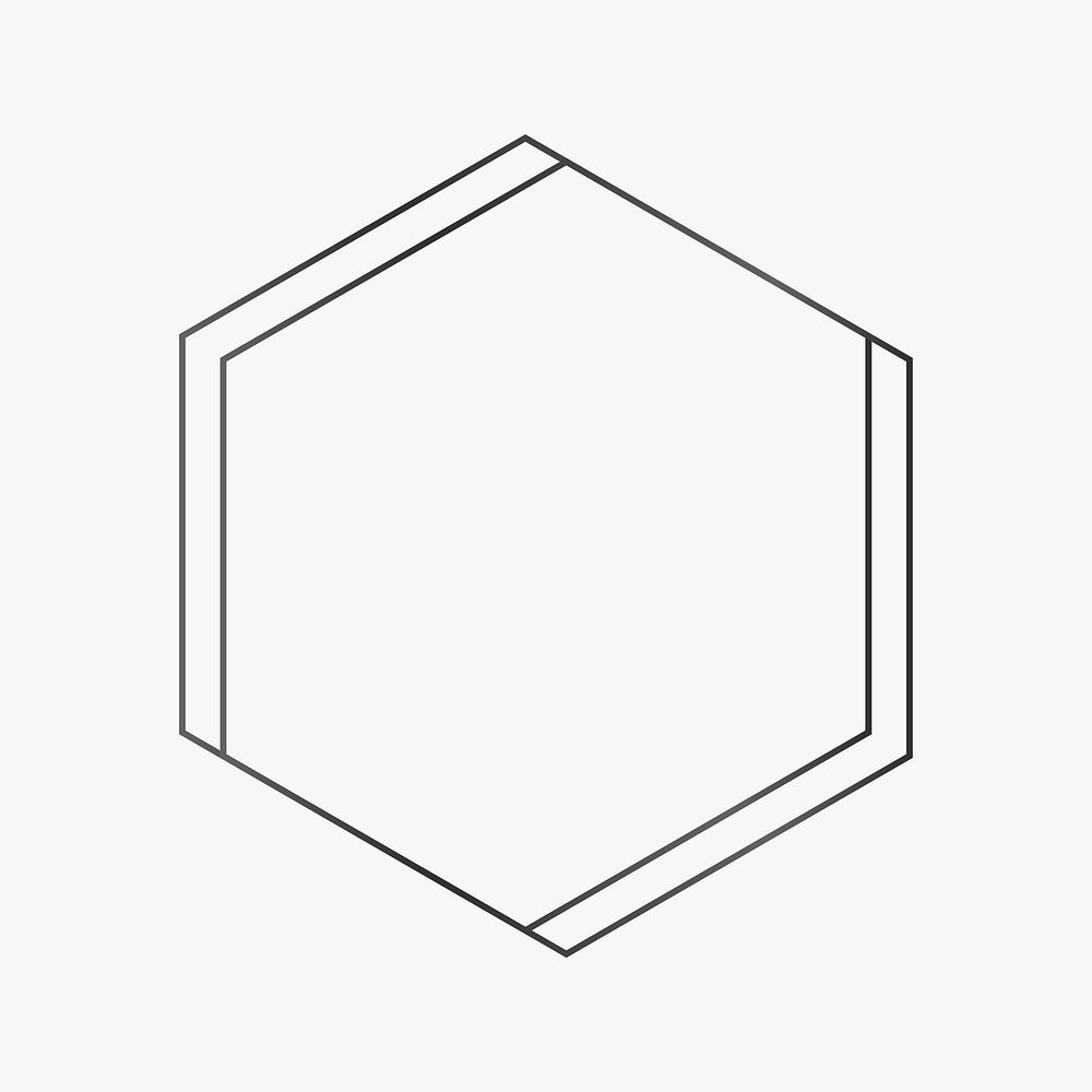 Black hexagon frame on a blank background vector