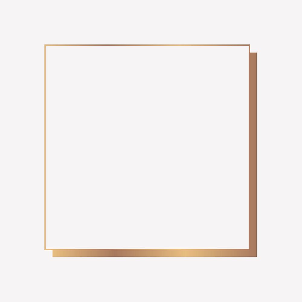 Square gold  frame on a blank background vector