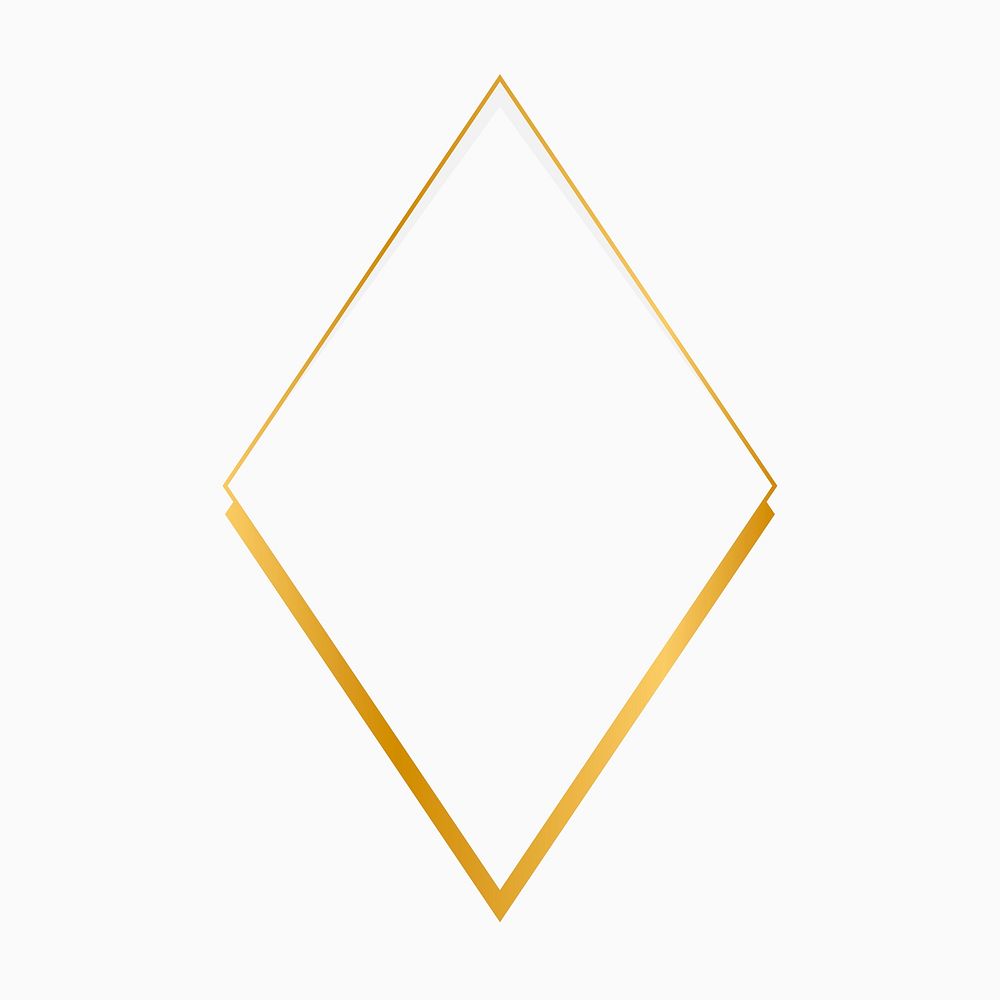 Rhombus gold frame on a blank background vector