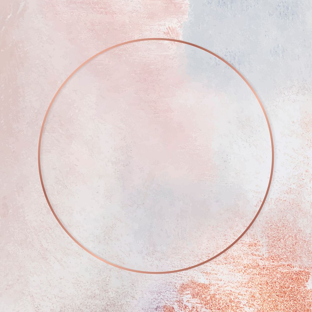 Round copper frame on pastel background vector
