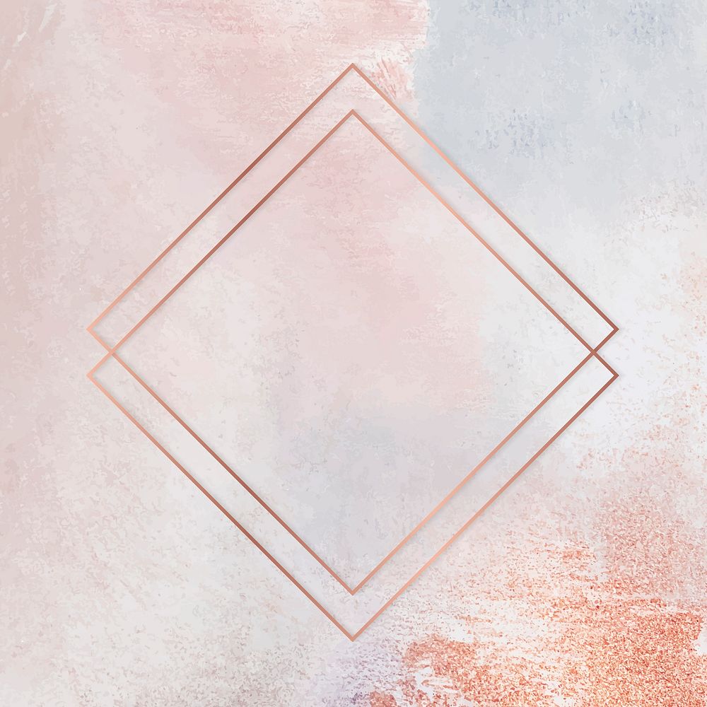 Rhombus copper frame on pastel background vector