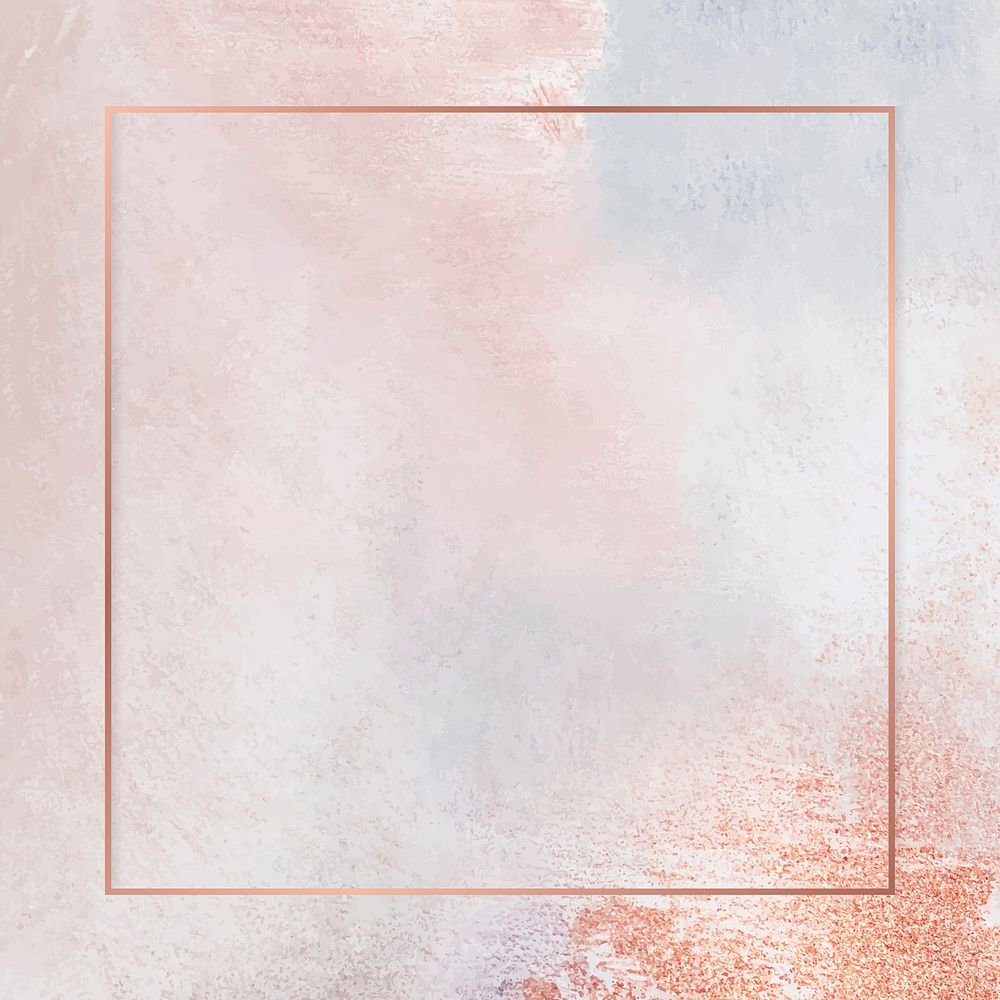 Square copper frame on pastel background vector