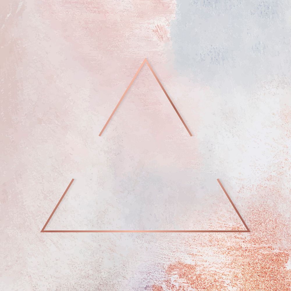 Triangle copper frame on pastel background vector