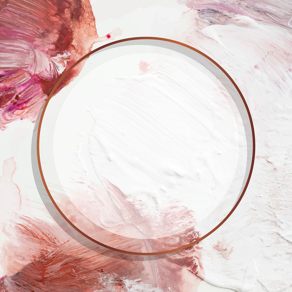 Round copper frame on paint textured background vector