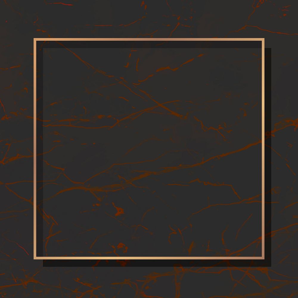 Square gold frame on dark background vector