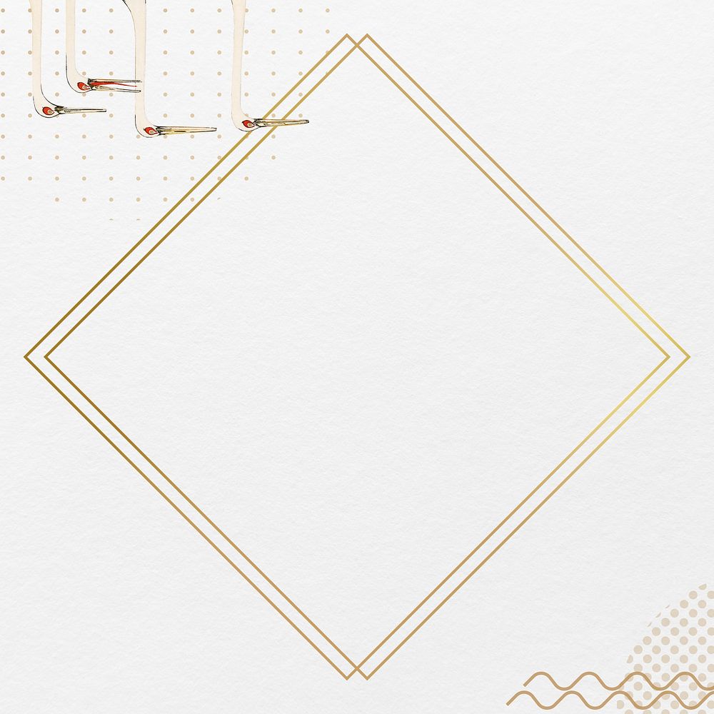 Golden heron rhombus frame design