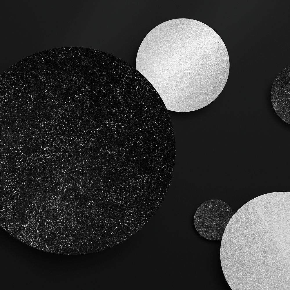 Shimmery black and silver round pattern background vector