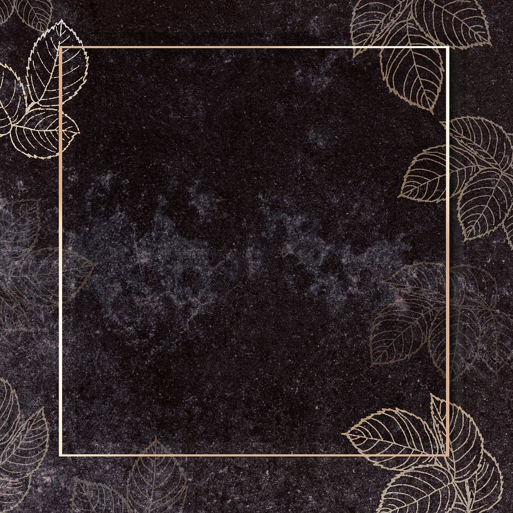 Gold leaf decorated frame on a rustic stone wall mockup design