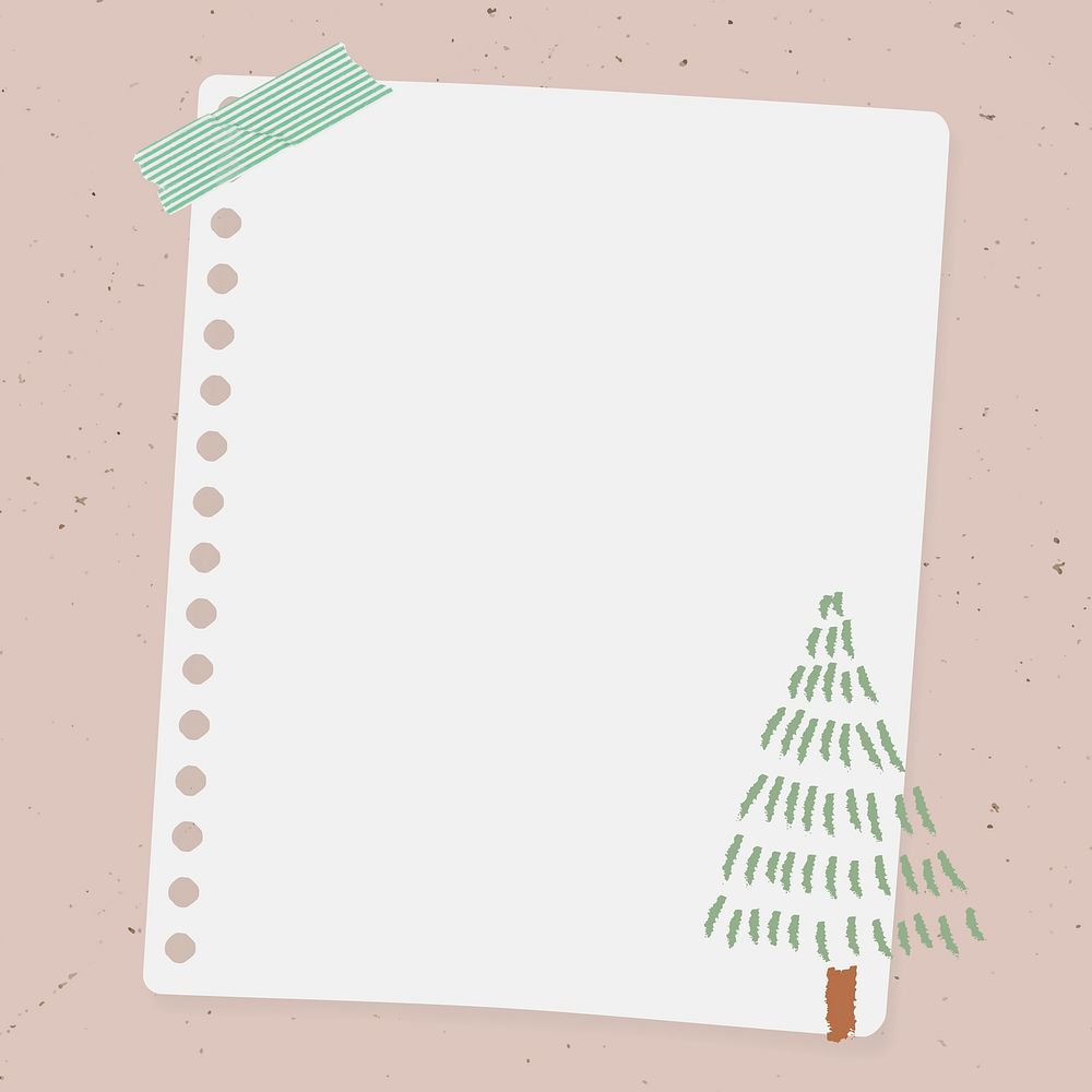 Christmas patterned notepaper background vector