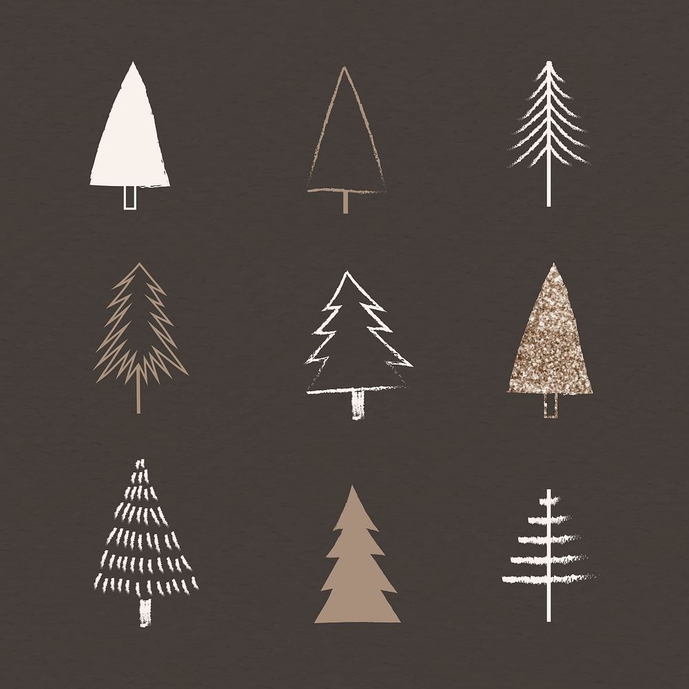 Christmas elements brown background vector | Premium Vector - rawpixel