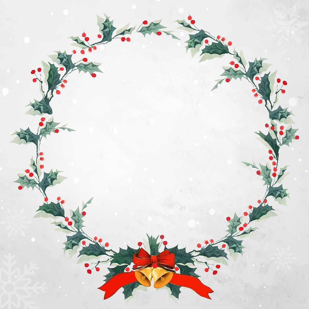 Blank festive Christmas wreath social ads template vector